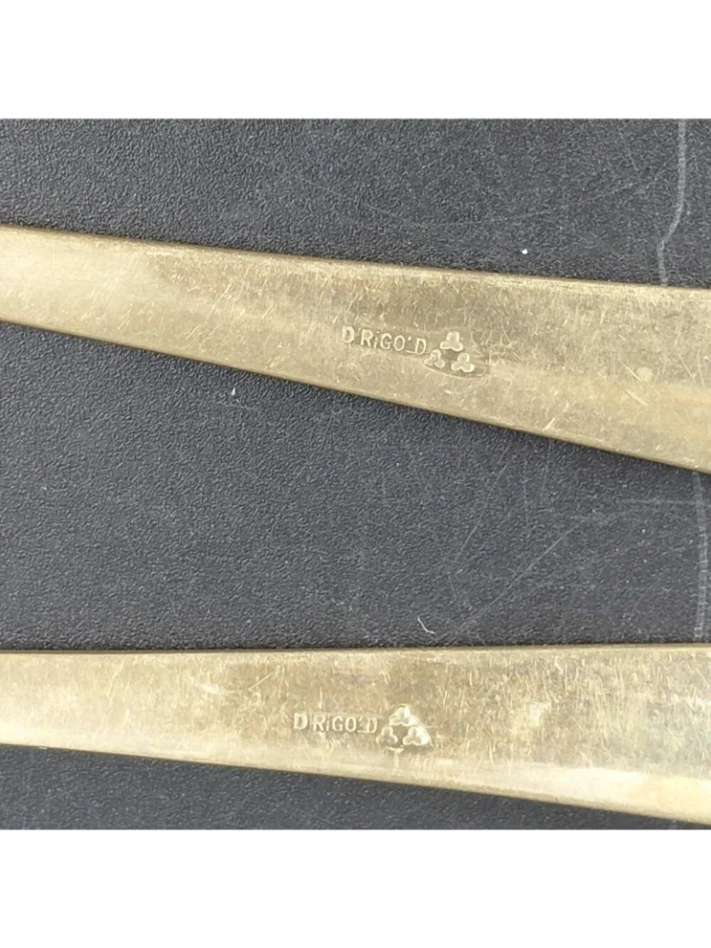 Dirigold Regal Long Handle Spoon Set 2 Dirilyte Alloy Satin Ice Tea Coffee Cream